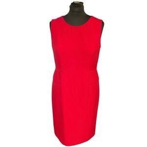 Kasper Red Sheath Dress Sleeveless Career Wear Contemporary Holiday Size 12